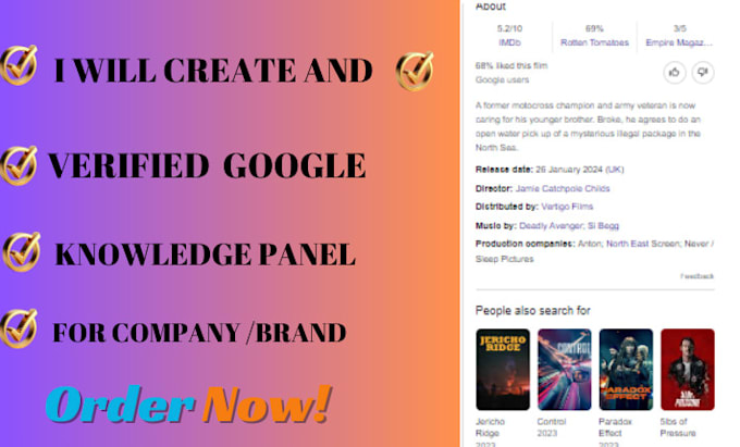 Gig Preview - Create a standard google knowledge panel for personal and company