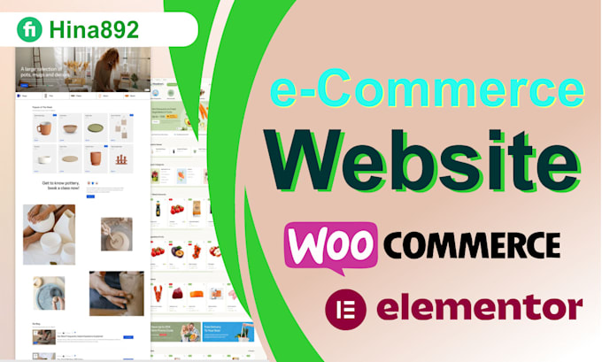 Gig Preview - Build wordpress ecommerce website using woocommerce and elementor