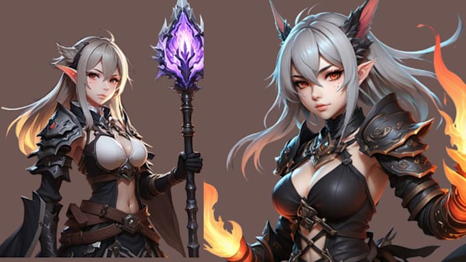 Gig Preview - Design epic anime style art for your dnd, ffxiv,ff bg3 character,  wow character