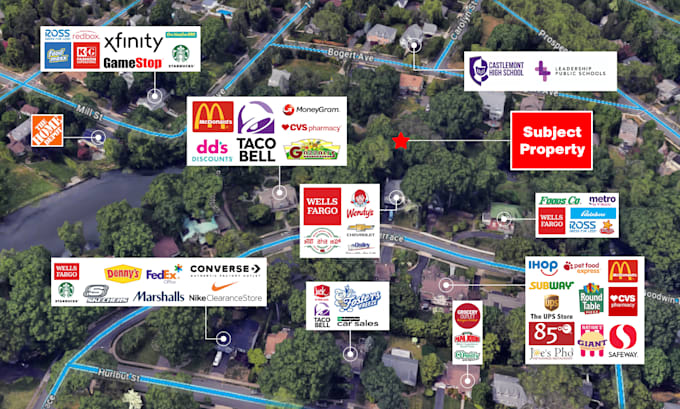 Gig Preview - Design and redesign retail trade aerial map for offering memorandum brochure