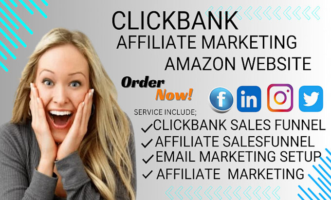 Gig Preview - Build clickbank affiliate marketing,clickbank amazon website promotion