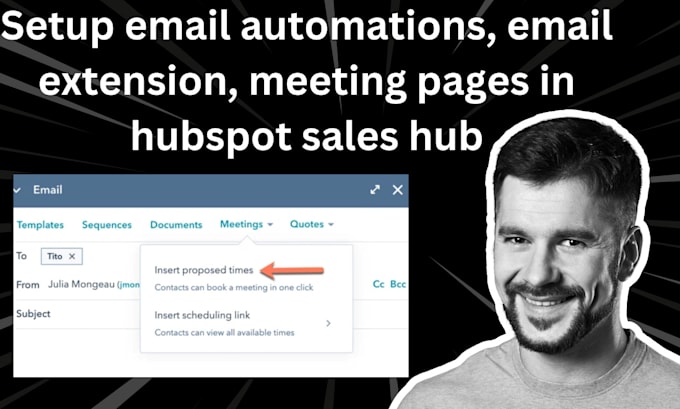 Bestseller - setup email automations, email extension, meeting pages in hubspot sales hub