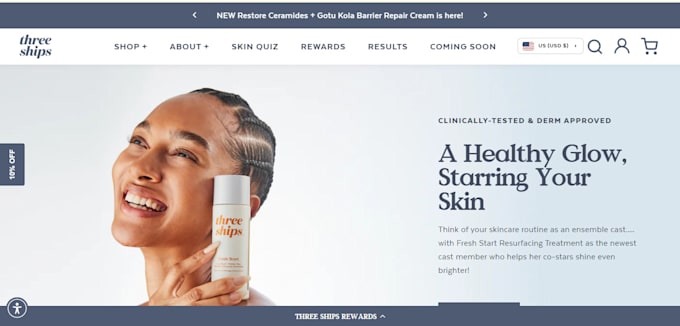 Gig Preview - Design or redesign skin care shopify website, beauty cosmetics spa shopify store