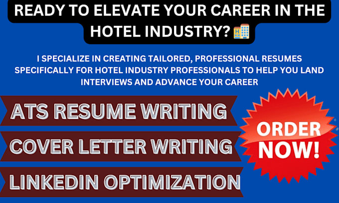 Gig Preview - Write hotel manager, concierge, and hospitality resumes