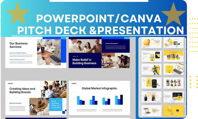 Gig Preview - Create powerpoint presentations, canva designs, business pitch deck, sales pitch