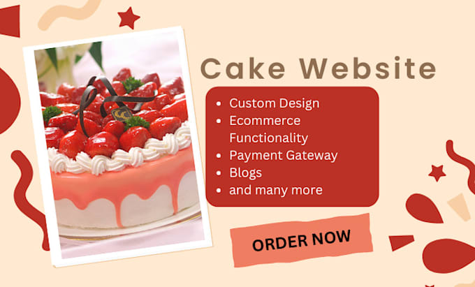 Gig Preview - Build cake website cake shopify store cake online shop