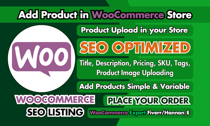 Gig Preview - Do 50 add product in woocommerce store product listing uploa