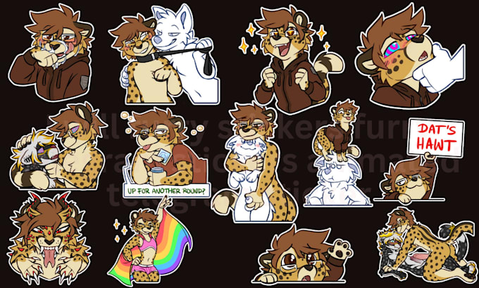 Gig Preview - Draw furry telegram stickers nsfw animated sticker discord stickers crypto gif