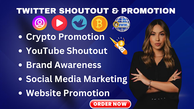 Bestseller - shoutout twitter, promote crypto, website share link to 90m yt, ig, UK USA user