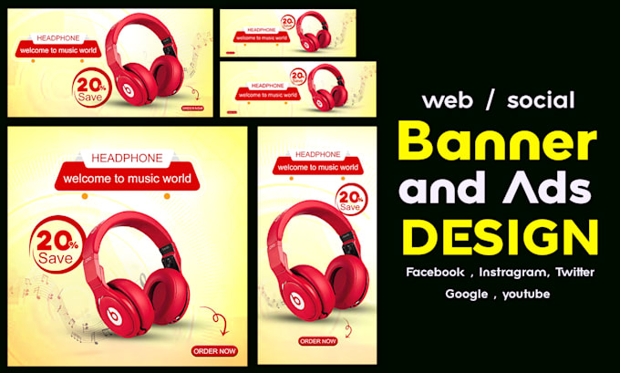 Gig Preview - Design creative web banner google ads for you