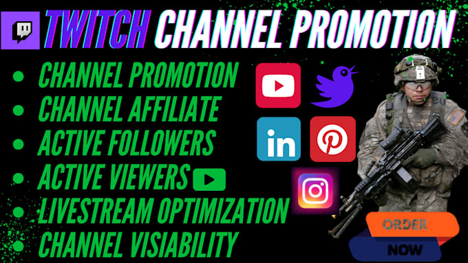 Gig Preview - Do organic twitch to gain followers, viewers, chatters, affiliate, partnership