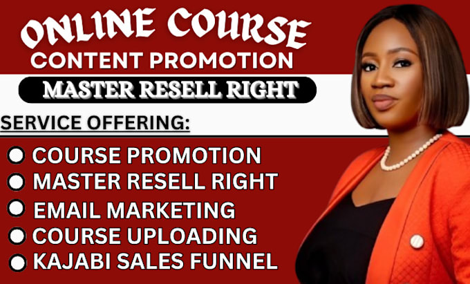 Gig Preview - Do master resell right kajabi course uploading sales funnel email marketing