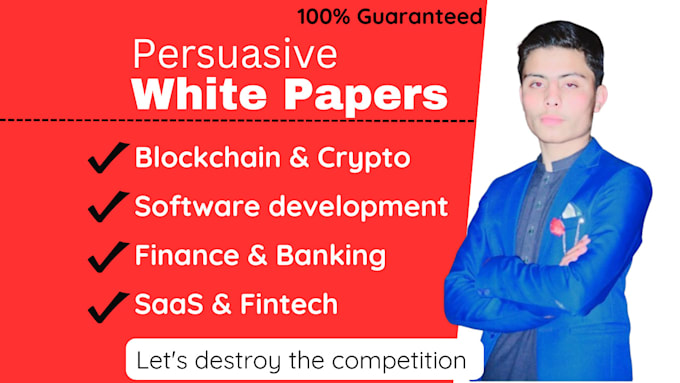 Gig Preview - Write persuasive white papers for your business or product