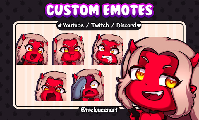 Gig Preview - Create cute chibi emote, animated emotes, sub badges, twitch, stream, for vtuber