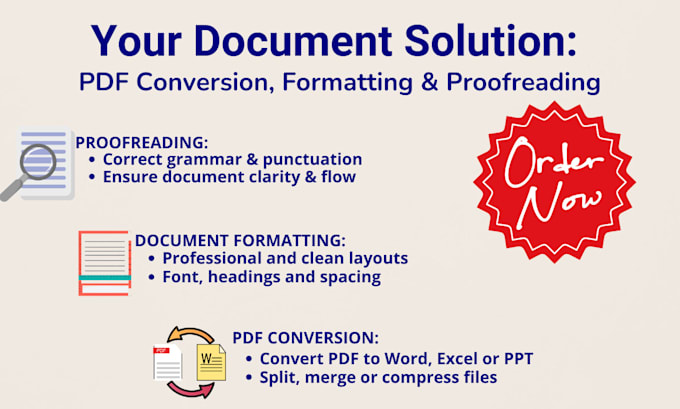 Gig Preview - Convert, format and proofread your documents