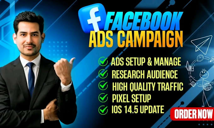 Gig Preview - Setup and manage facebook ads meta fb ad campaign instagram ads campaign