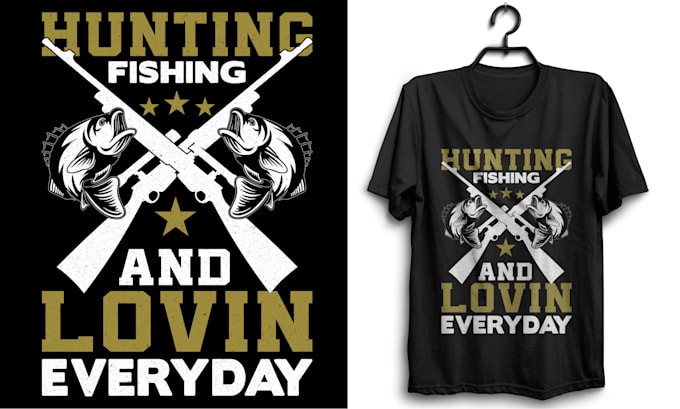 Gig Preview - Do fishing hunting outdoor vintage design for t shirt