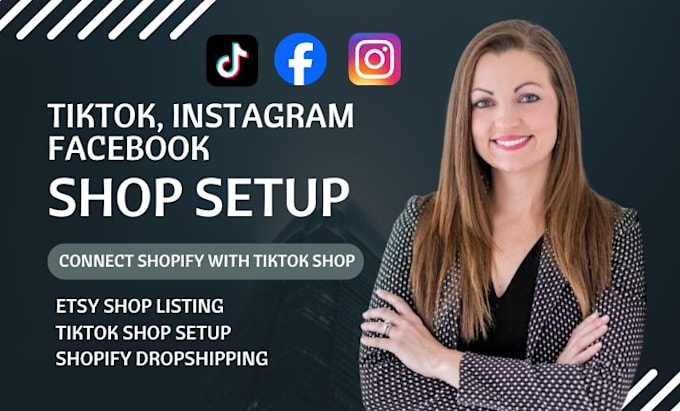 Gig Preview - Create tiktok shop connect ig fb with shopify store etsy shop listing SEO