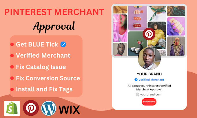 Gig Preview - Approve verified pinterest merchant, fix or install  tags, catalog errors, setup