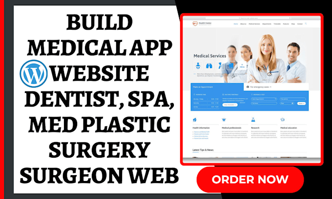 Gig Preview - Design medical, doctor, dentist, med spa, plastic surgery, surgeon website app