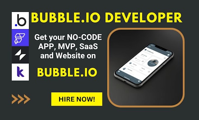 Gig Preview - Build nocode bubble io app, bubble saas, bubble mvp, flutterflow app, bubble io