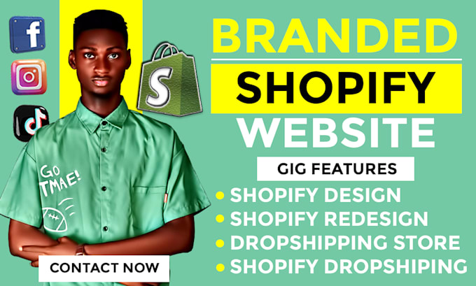 Gig Preview - Create shopify dropshipping website, shopify store design, shopify redesign