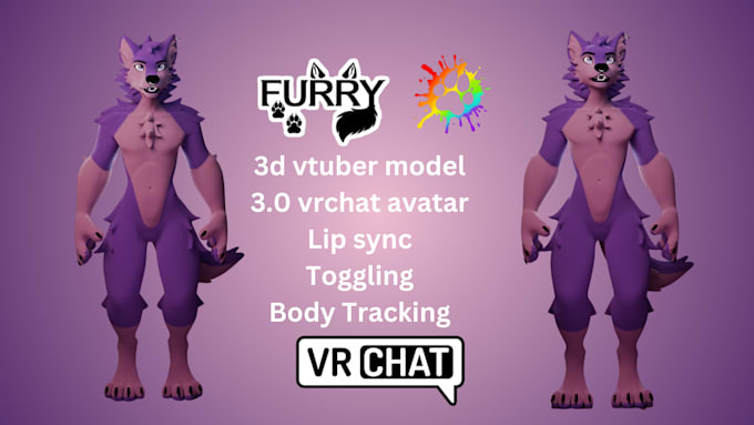 Gig Preview - Create furry avatar, vrchat avatar, 3d nsfw model, vr character, vseeface