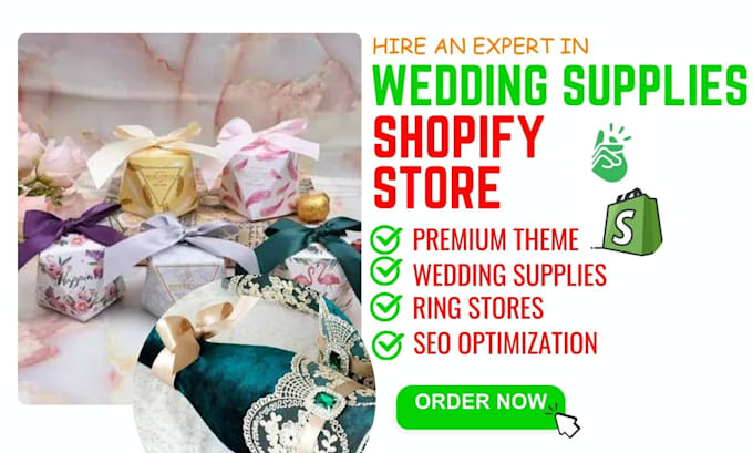 Gig Preview - Design wedding supplies shopify store jewelry store print on demand amazon store