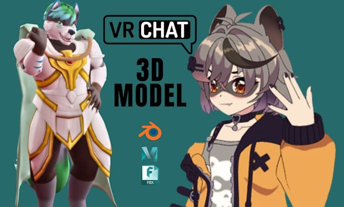 Gig Preview - Do vrchat avatar 3d furry rigging 3d nsfw fursona vtuber feacing vseeface fix