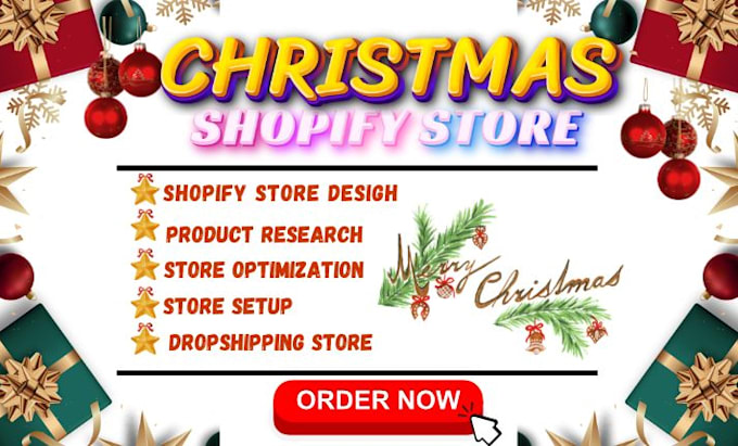 Gig Preview - Build christmas shopify store shopify store design shopify or dropshipping store