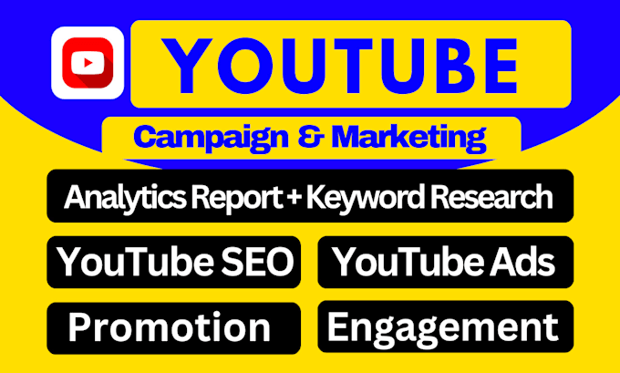 Gig Preview - Create, manage, rank, youtube promotion, seo, monetization and marketing