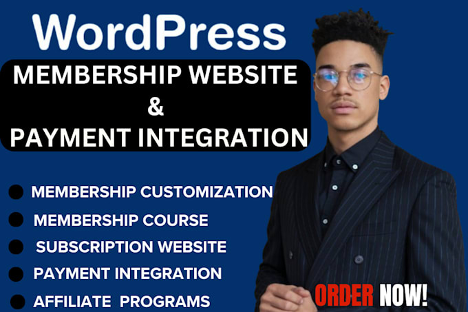 Gig Preview - Build wordpress membership website subscription website with payment integration