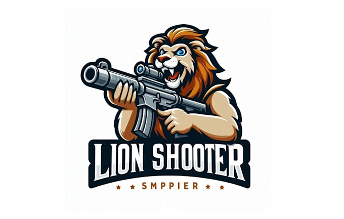 Gig Preview - Make different lion shooter mascot logo design in 12 hours