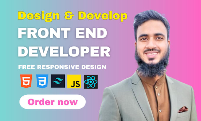 Gig Preview - Be your frontend web developer using HTML,tailwind CSS,react js