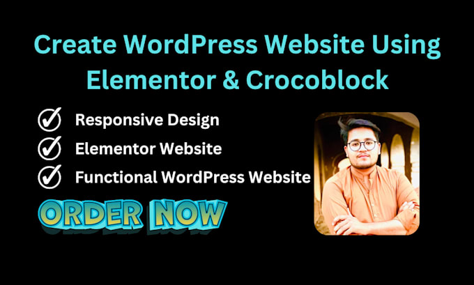 Gig Preview - Build fully responsive wordpress website using elementor pro