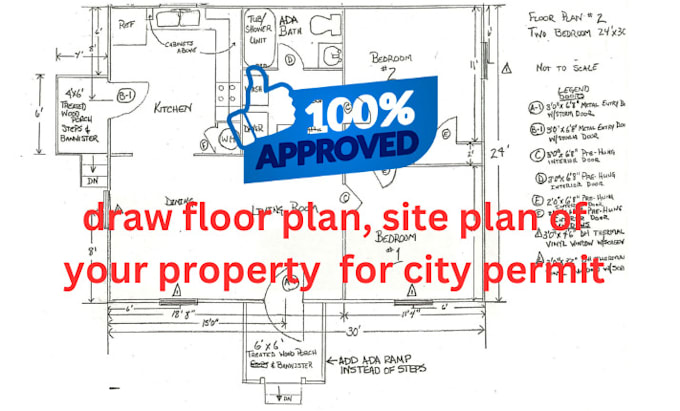 Gig Preview - Draw floor plan, site plan of your property  for city permit