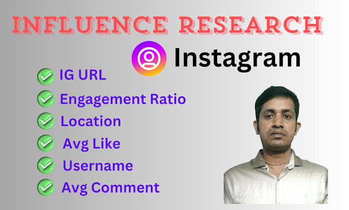 Gig Preview - Do ig influencer research for you