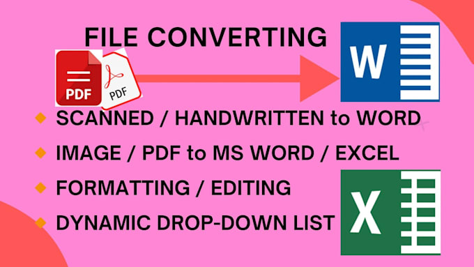 Gig Preview - Convert handwritten, image, noneditable to ms word ms excel