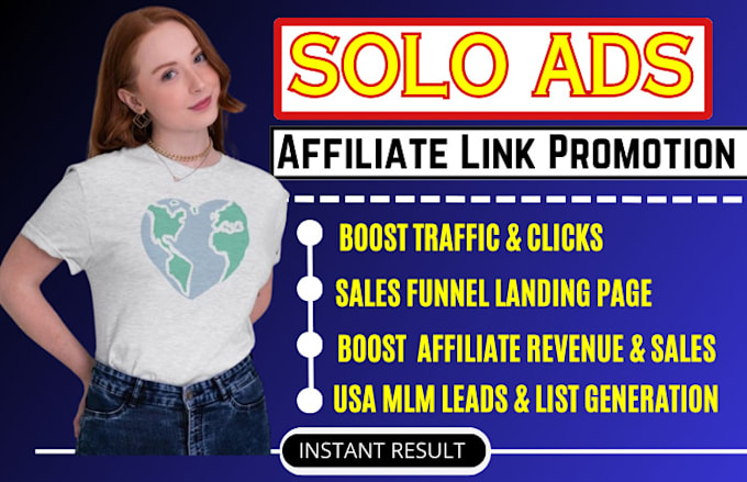 Gig Preview - Do USA solo ads campaign, affiliate marketing sign up, MLM link promotion