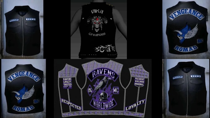 Gig Preview - Make custom fivem clothings, mc kuttes both patch,fivem eup biker vests,police