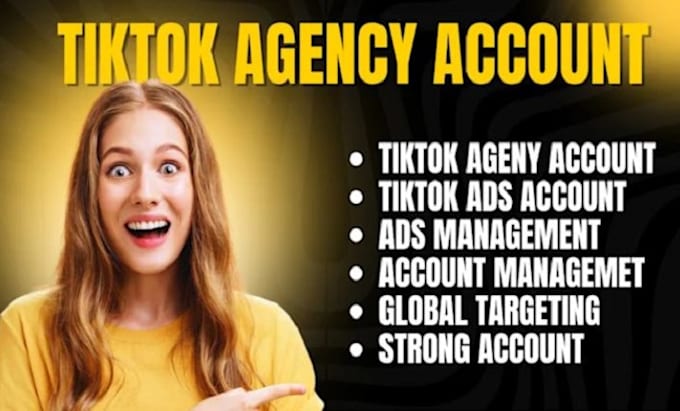 Gig Preview - Create tiktok agency account, ads account and agency account