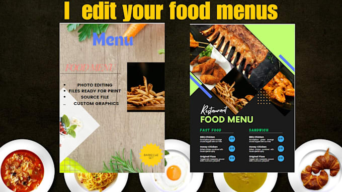 Gig Preview - Create stunning food menus with print ready and source file