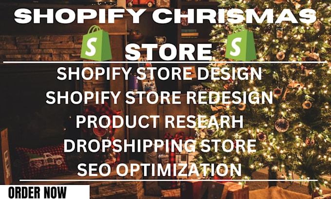 Gig Preview - Design christmas shopify dropshipping store gift  card ecommerce store