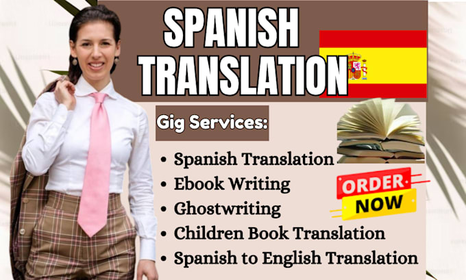 Gig Preview - Translate english to spanish escritora de libros electrónicos ghostwriter