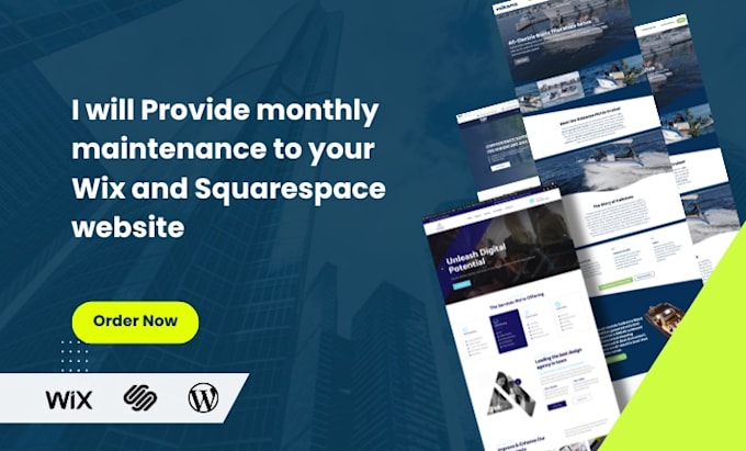 Gig Preview - Provide monthly maintenance for your wix or squarespace website