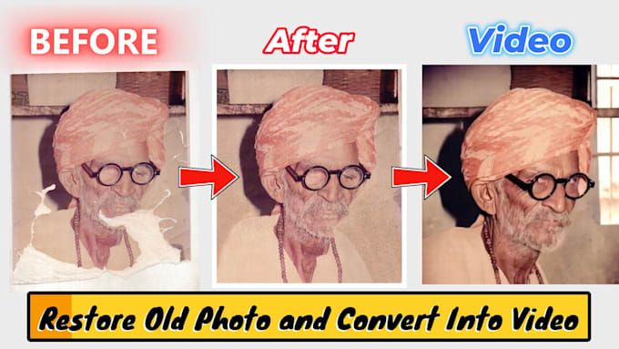 Gig Preview - Restore old photo and convert into video