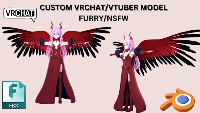 Bestseller - do vrchat avatar furry fursona nsfw 3d model anime vr vtube, vrchat