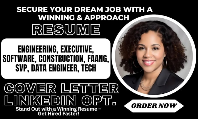 Gig Preview - Revise engineering resume software tech construction svp faang data engineer cv