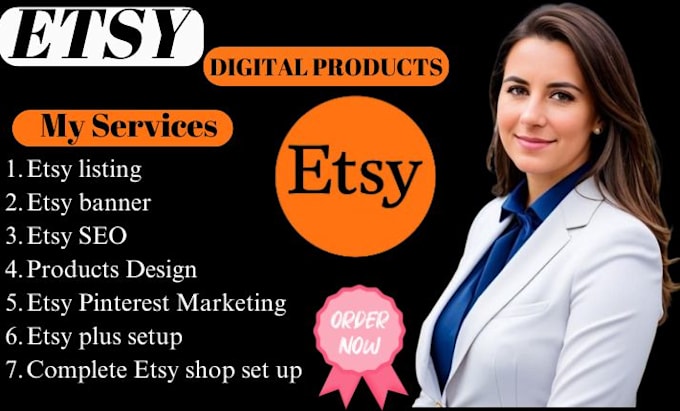 Gig Preview - Do etsy digital products, etsy stan store digital products, etsy shop setup seo