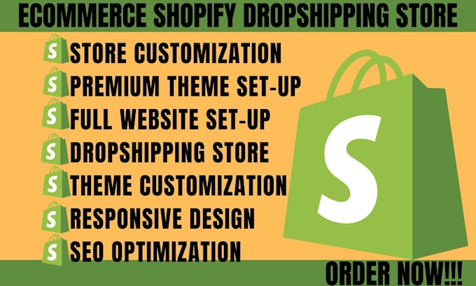 Gig Preview - Setup shopify dropshipping store shopify ecommerce store with SEO